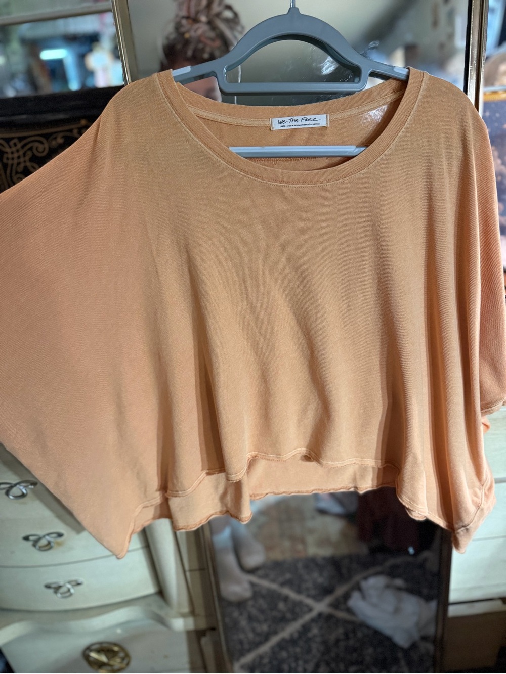 We The Free Peach Cropped Boxy Tee